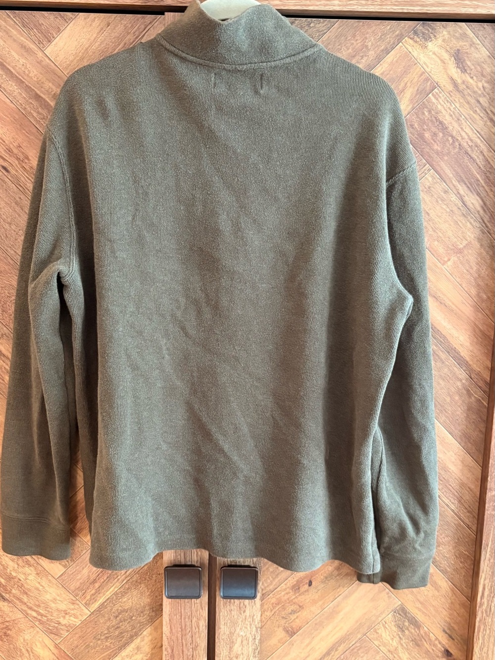 Polo Ralph Lauren Men’s Medium Olive Green Half-Zip Sweater 100% Cotton - Picture 4 of 8